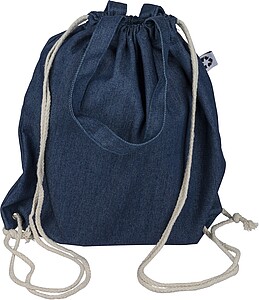Stahovcí batoh z recyklovaného denimu, modrá