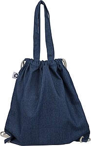 Stahovcí batoh z recyklovaného denimu, modrá