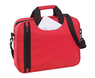 Taška na dokumenty s vertikální přední kapsou, červená