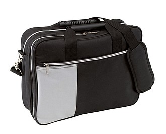 Taška na rameno s přihrádkou na laptop, černo šedá