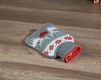 Termofor s návlekem ve vánočním motivu, šedá