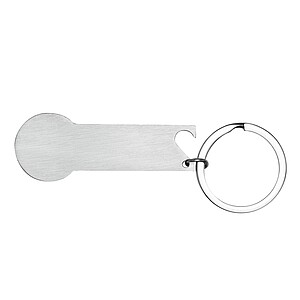 Uvolňovač nákupního vozíku s otvírákem, stříbrná