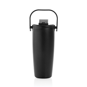 Uzamykatelný termohrnek Avira z recyklované nerezové oceli, černá