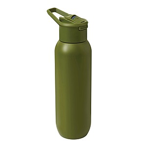 Vakuově izolovaná láhev na pití 600 ml, vojenská zelená - reklamní předměty