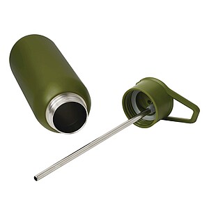 Vakuově izolovaná láhev na pití 600 ml, vojenská zelená