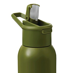 Vakuově izolovaná láhev na pití 600 ml, vojenská zelená