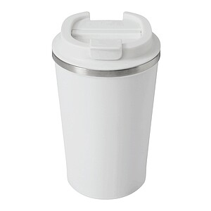 Vakuově izolovaný cestovní termohrnek 350 ml, bílá - reklamní předměty