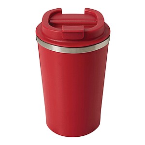 Vakuově izolovaný cestovní termohrnek 350 ml, červená