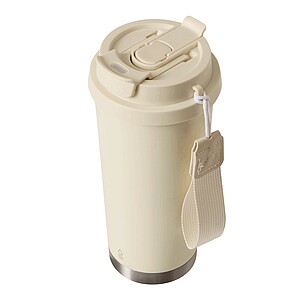 Vakuově izolovaný cestovní termohrnek 500 ml, béžová