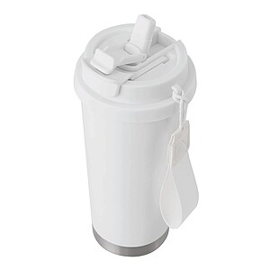 Vakuově izolovaný cestovní termohrnek 500 ml, bílá - reklamní předměty