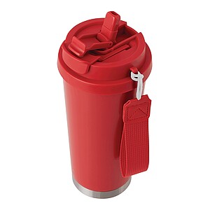 Vakuově izolovaný cestovní termohrnek 500 ml, červená