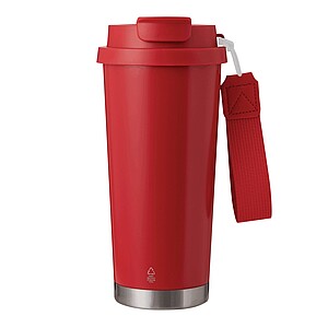 Vakuově izolovaný cestovní termohrnek 500 ml, červená