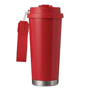 Vakuově izolovaný cestovní termohrnek 500 ml, červená