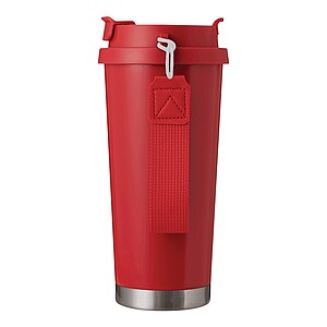 Vakuově izolovaný cestovní termohrnek 500 ml, červená