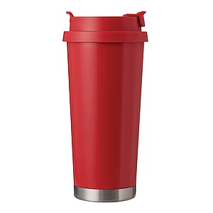 Vakuově izolovaný cestovní termohrnek 500 ml, červená