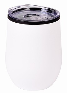 Vakuový cestovní termohrnek BOWLY, bílý - termohrnek s vlastním potiskem