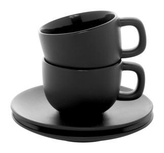VANLION Sada 2 šálků a podšálků na cappuccino, šedá - reklamní hrnky