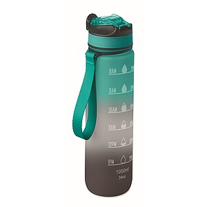 VAYANA Sportovní láhev na pití z recyklovaného plastu, 1000 ml, černá/tyrkysová