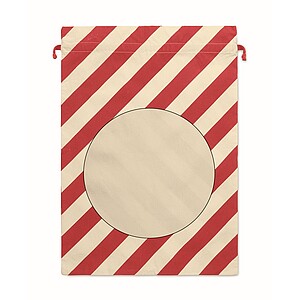 Velká bavlněná vánoční taška, červená