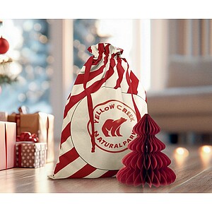 Velká bavlněná vánoční taška, červená