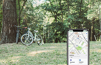 Zvonek na kolo s lokátorem, černá