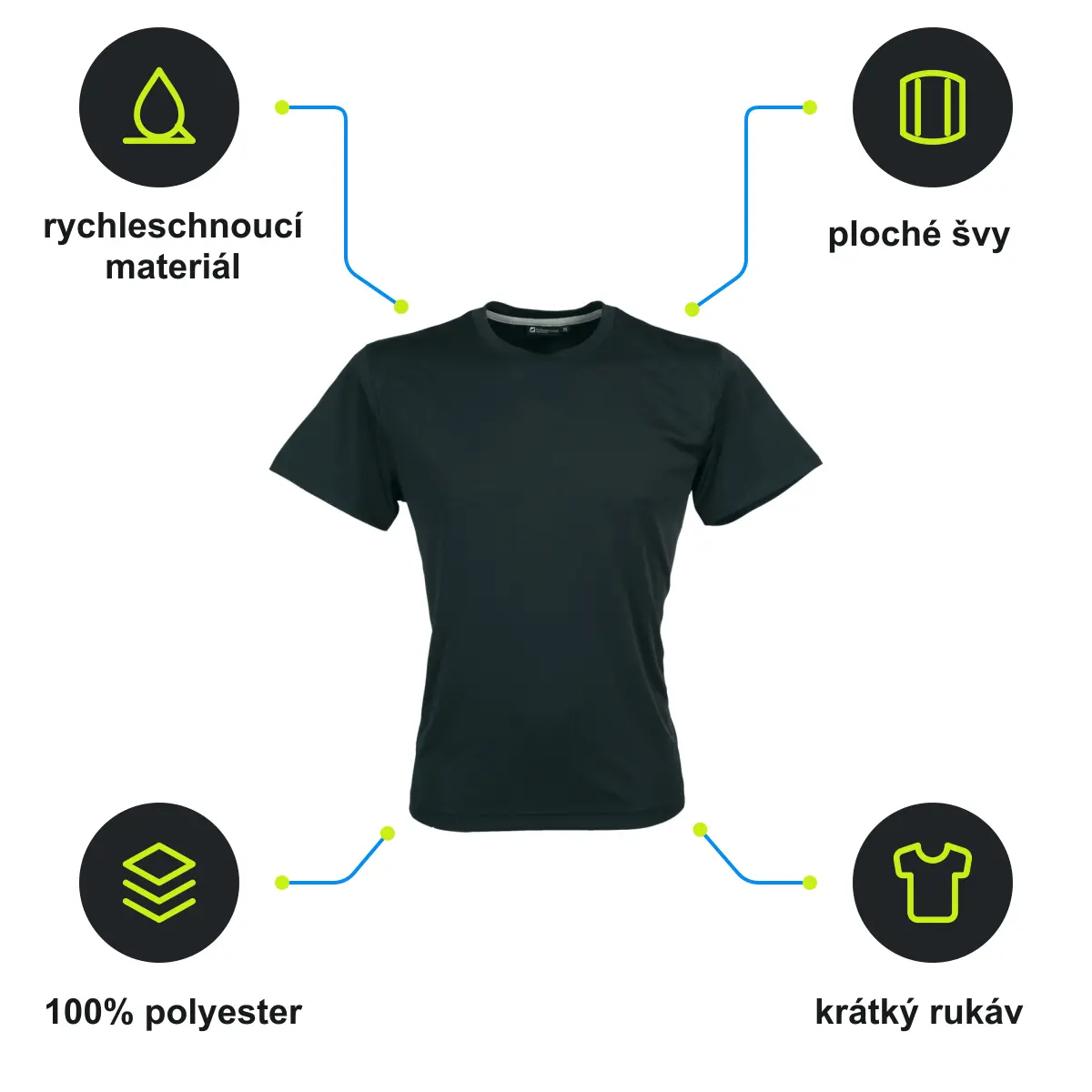 Infografika SCHWARZWOLF COOL SPORT MEN funkční tričko, černá S