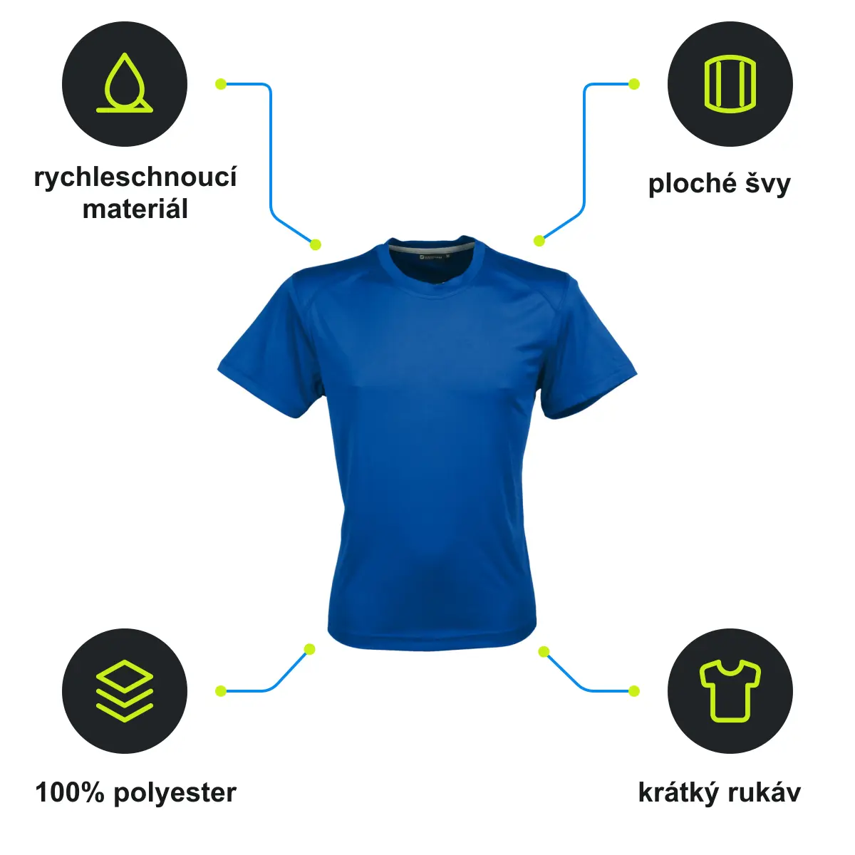 Infografika SCHWARZWOLF COOL SPORT MEN funkční tričko, modrá S