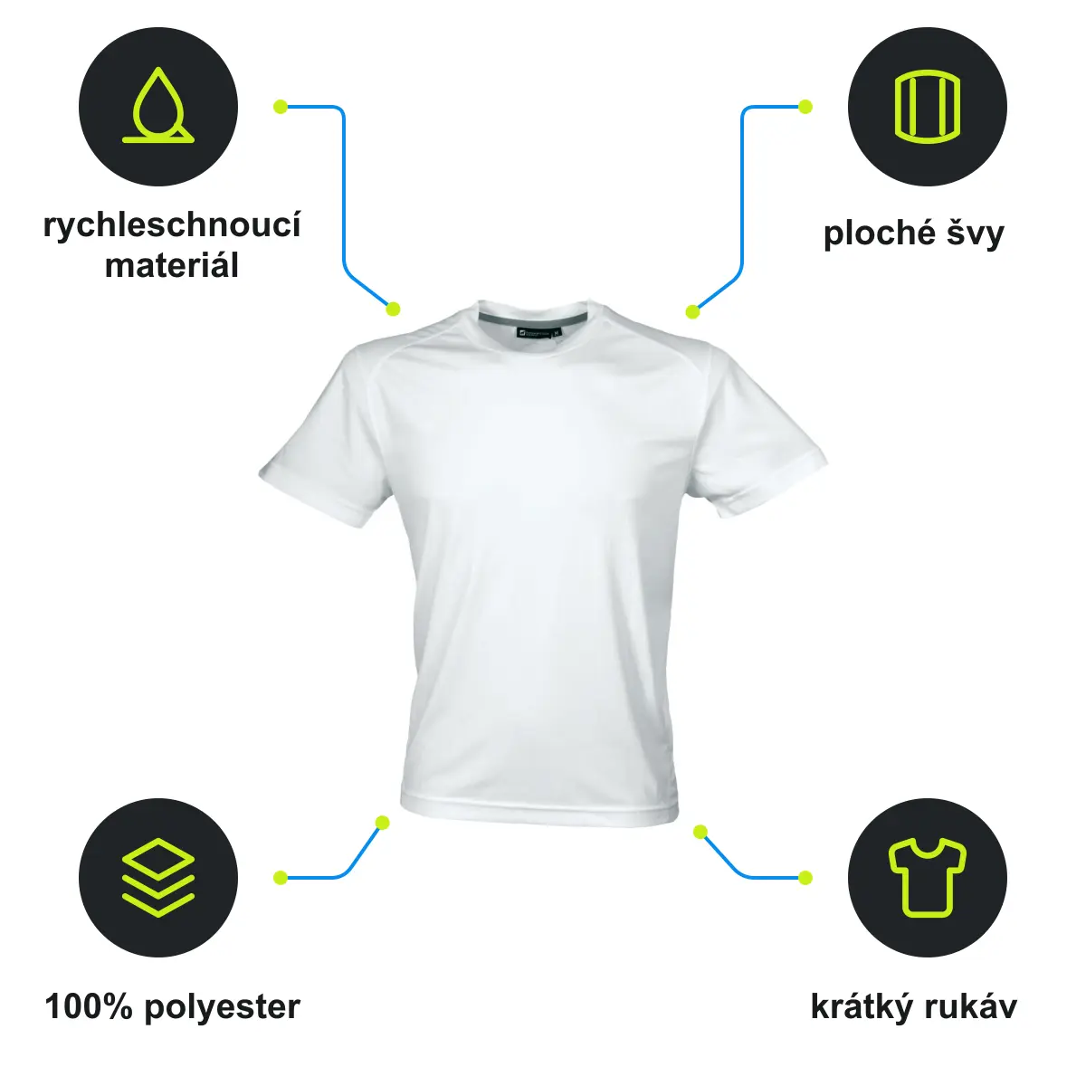 Infografika SCHWARZWOLF COOL SPORT MEN funkční tričko, bílá S