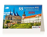 55 turistických nej Čech, Moravy a Slezska 2026, stolní kalendář