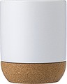 AUGUSTIN Keramický hrnek s korkovým dnem, 300 ml, bílá