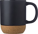 AUGUSTIN Keramický hrnek s korkovým dnem, 300 ml, černá
