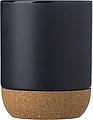 AUGUSTIN Keramický hrnek s korkovým dnem, 300 ml, černá