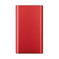 Bezdrátová nabíjecí powerbanka 4000 mAh z hliníku, červená