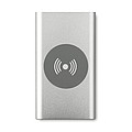 Bezdrátová nabíjecí powerbanka 4000 mAh z hliníku, stříbrná