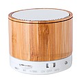 Bluetooth reproduktor s vestavěnou dobíjecí baterií, v obalu z bambusu