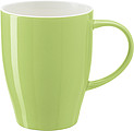 BONE Porcelánový hrnek s bílým vnitřkem, objem 350 ml, zelený