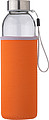 BUFALA Skleněná láhev na pití v neoprenovém rukávu, 500 ml, oranžová