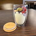 BUGABO Dvoustěnný skleněný hrnek s bambusovým víčkem, 500ml
