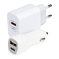 Cestovní sada typu USB + C v pouzdře, bílá