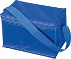 Chladící taška na 6 plechovek s popruhem, nylon, modrá