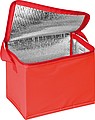 Chladící taška na 6 plechovek s popruhem, z nylonu, červená
