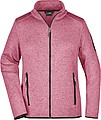 Dámská fleecová bunda James Nicholson knit fleece jacket women, růžová/bílá, vel. S