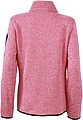 Dámská fleecová bunda James Nicholson knit fleece jacket women, růžová/bílá, vel. S