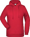 Dámská mikina s kapucí James Nicholson sweat hoodie women, červená, vel. M