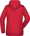 Dámská mikina s kapucí James Nicholson sweat hoodie women, červená, vel. M