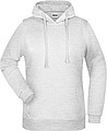 Dámská mikina s kapucí James Nicholson sweat hoodie women, sv. šedý melír, vel. XS