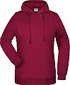 Dámská mikina s kapucí James Nicholson sweat hoodie women, vínová, vel. M