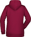 Dámská mikina s kapucí James Nicholson sweat hoodie women, vínová, vel. XS