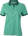 Dámská polokošile James Nicholson polo megange women, zelená/tmavě zelená, vel. M