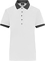 Dámské kontrastní piqué polo James & Nicholson, bílá, XS